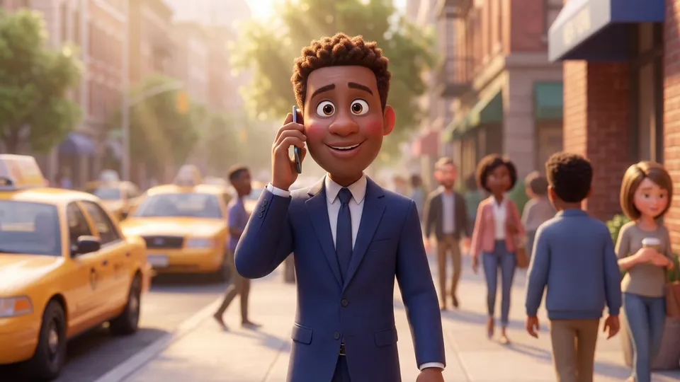 Stylized 3D city character